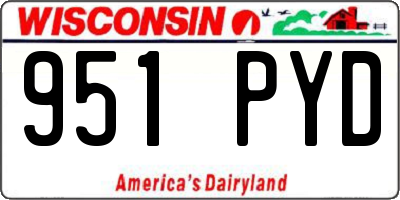 WI license plate 951PYD