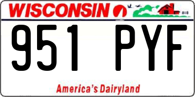 WI license plate 951PYF
