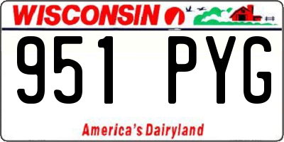 WI license plate 951PYG