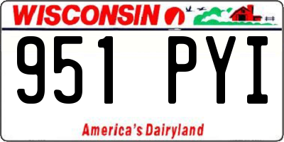 WI license plate 951PYI