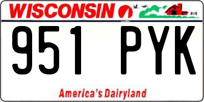 WI license plate 951PYK