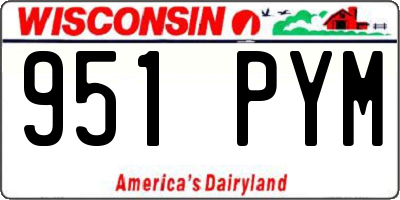 WI license plate 951PYM