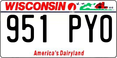 WI license plate 951PYO
