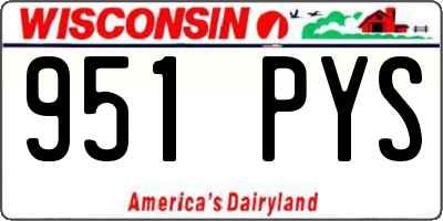 WI license plate 951PYS