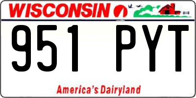 WI license plate 951PYT