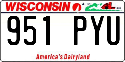 WI license plate 951PYU