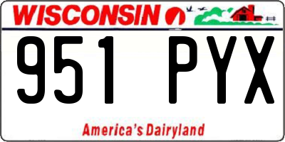 WI license plate 951PYX