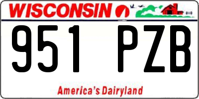 WI license plate 951PZB