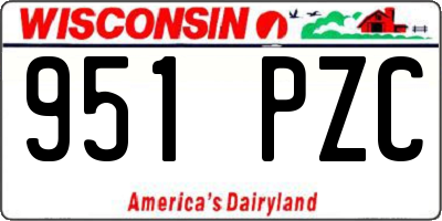 WI license plate 951PZC