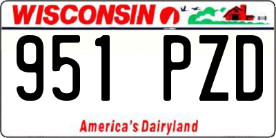 WI license plate 951PZD