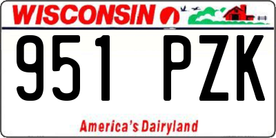 WI license plate 951PZK