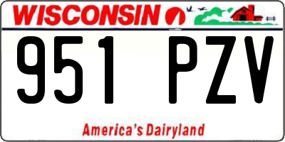 WI license plate 951PZV
