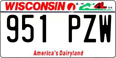 WI license plate 951PZW