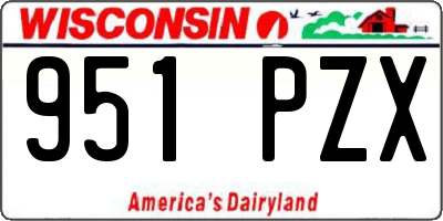 WI license plate 951PZX