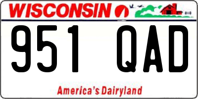 WI license plate 951QAD
