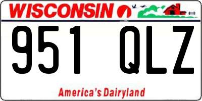 WI license plate 951QLZ