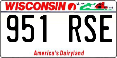 WI license plate 951RSE