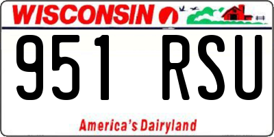WI license plate 951RSU