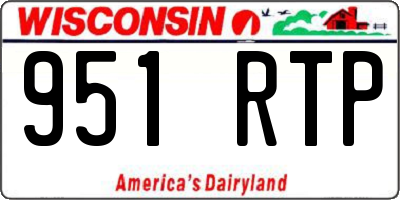 WI license plate 951RTP