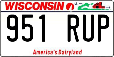 WI license plate 951RUP