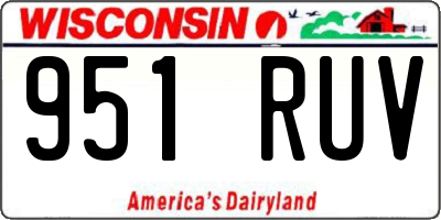 WI license plate 951RUV