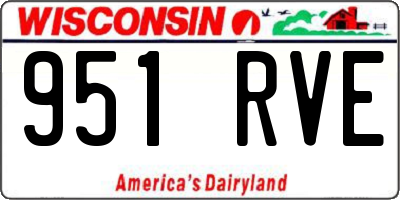 WI license plate 951RVE
