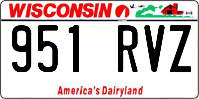WI license plate 951RVZ