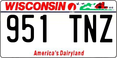 WI license plate 951TNZ