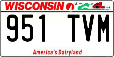 WI license plate 951TVM