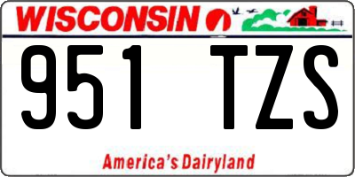 WI license plate 951TZS