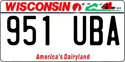 WI license plate 951UBA