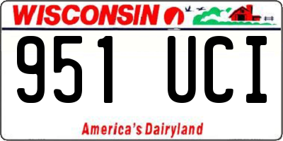 WI license plate 951UCI
