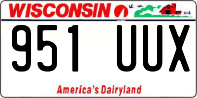 WI license plate 951UUX