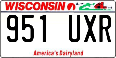 WI license plate 951UXR
