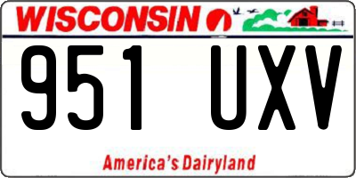 WI license plate 951UXV