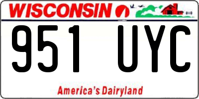 WI license plate 951UYC
