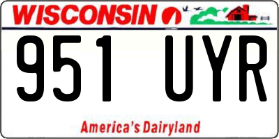 WI license plate 951UYR