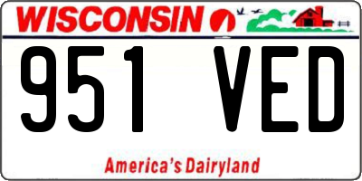 WI license plate 951VED