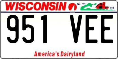 WI license plate 951VEE