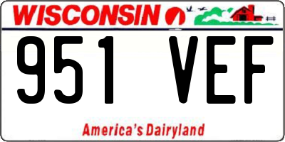 WI license plate 951VEF