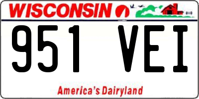 WI license plate 951VEI