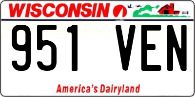WI license plate 951VEN