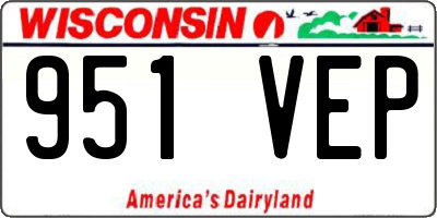 WI license plate 951VEP