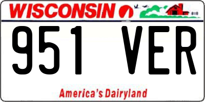 WI license plate 951VER