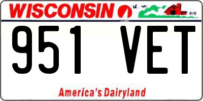 WI license plate 951VET