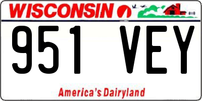 WI license plate 951VEY