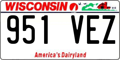 WI license plate 951VEZ
