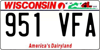 WI license plate 951VFA