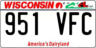 WI license plate 951VFC