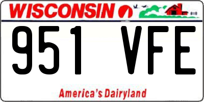 WI license plate 951VFE
